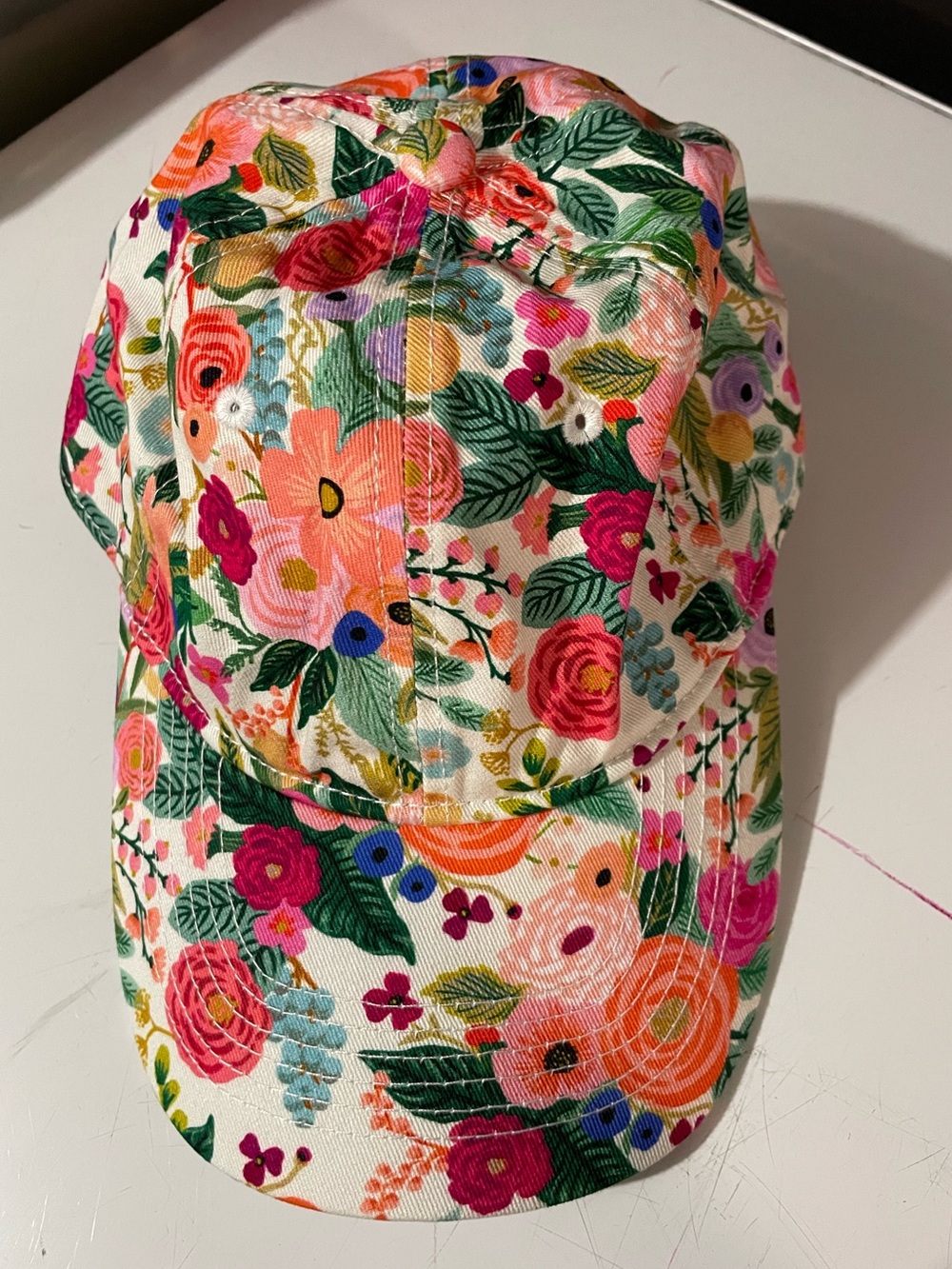 RIFLE PAPER CO Floral Print 100% Cotton baseball cap